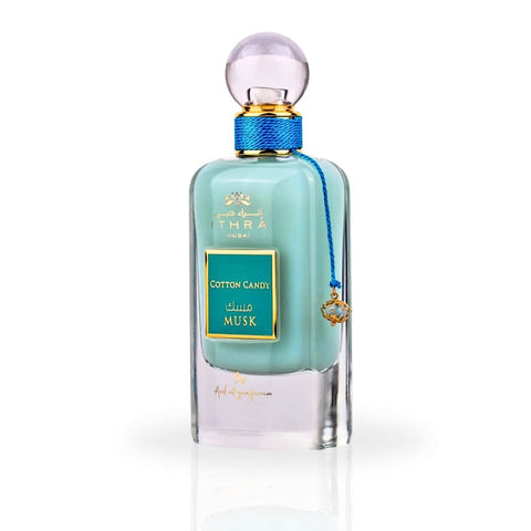 Ard Al Zaafaran Cotton Candy Eau de Parfum Spray 100ml bottle, featuring a sleek design and soft pink accents.