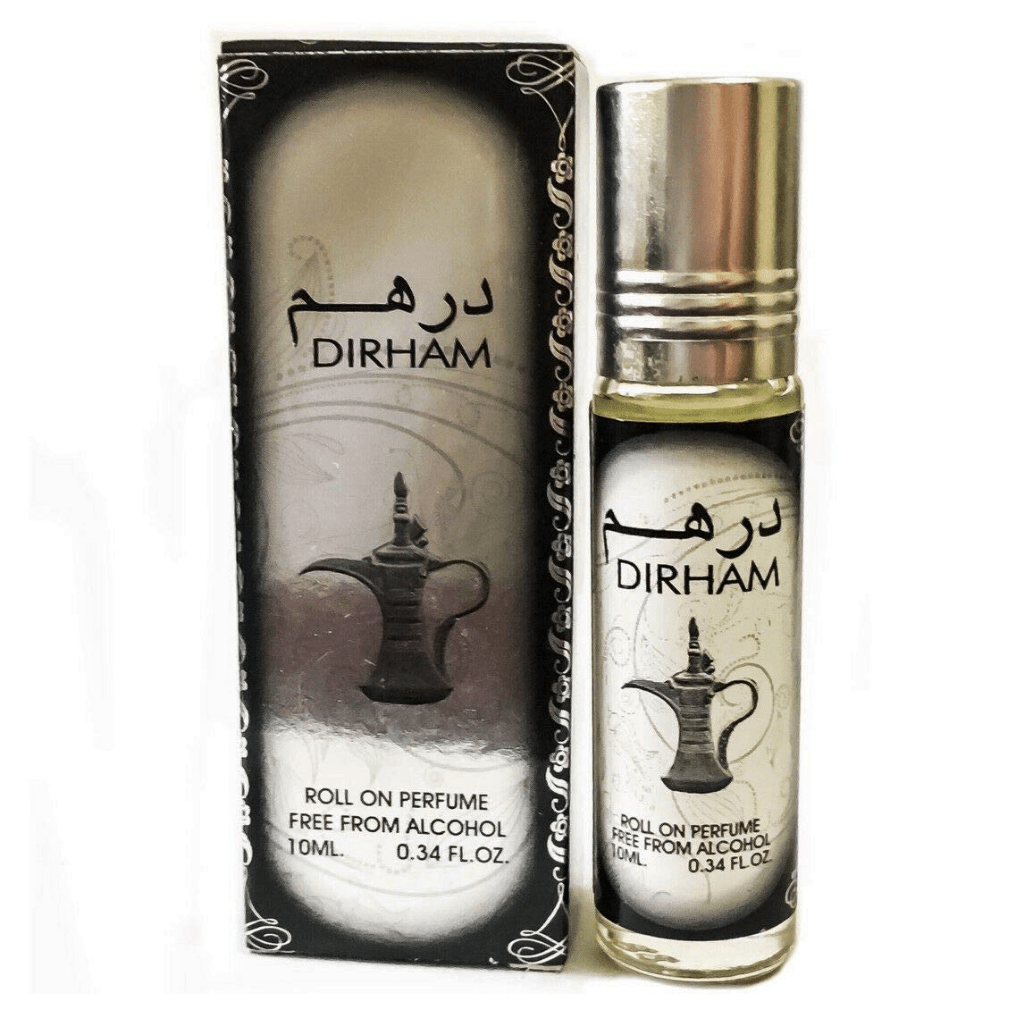 Ard Al Zaafaran Dirham Roll-On Perfume Oil 10ml, concentrated perfume oil for men and women with a long-lasting scent.