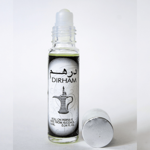 Ard Al Zaafaran Dirham Roll-On Perfume Oil in 10ml CPO bottle, long-lasting fragrance for men and women, miniature concentrated perfume.