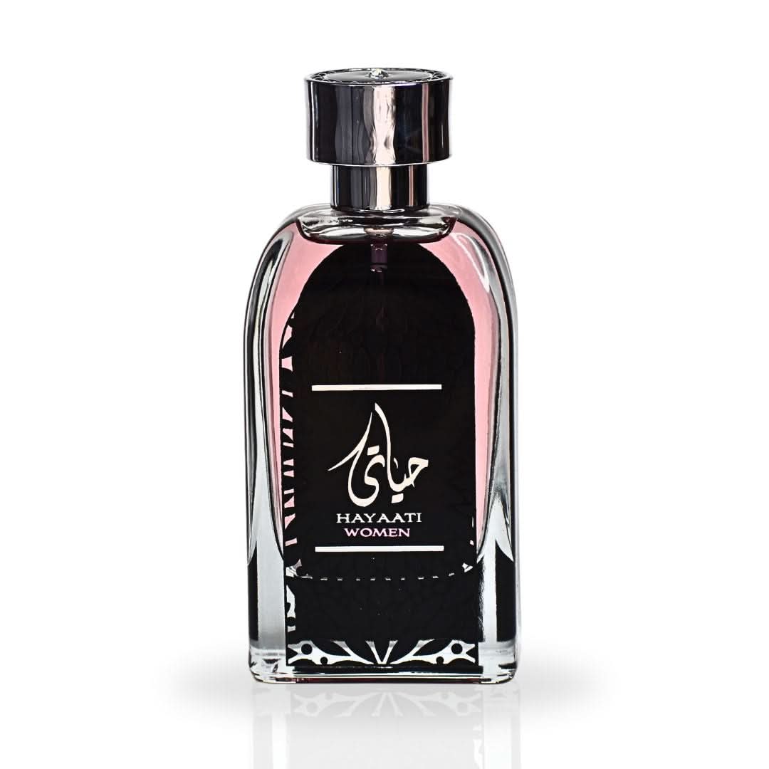 Hayaati for Women EDP spray by Ard Al Zaafaran, 100ml bottle, featuring a long-lasting, refreshing, and enchanting floral fragrance.