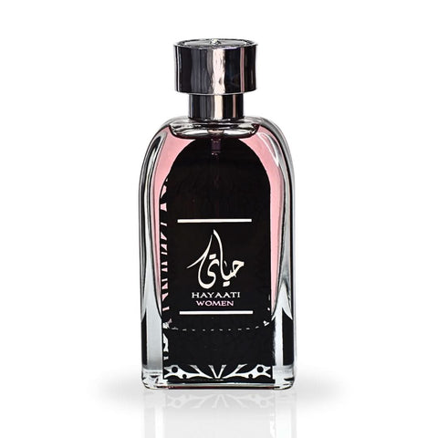 Hayaati for Women EDP spray by Ard Al Zaafaran, 100ml bottle, featuring a long-lasting, refreshing, and enchanting floral fragrance.