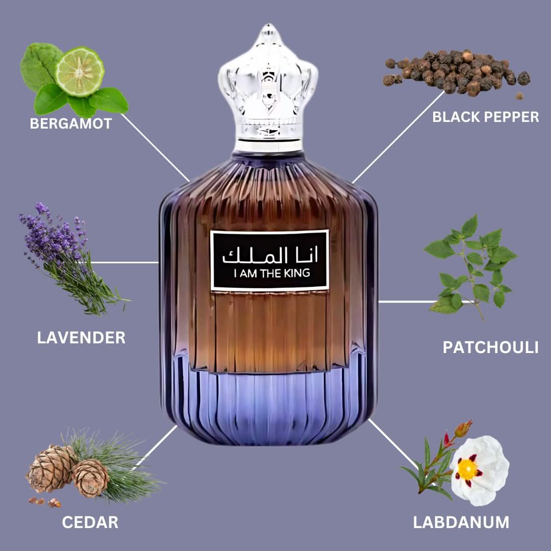 Ard Al Zaafaran I Am the King EDP for Men 100mL bottle, featuring sleek packaging and masculine perfume design.