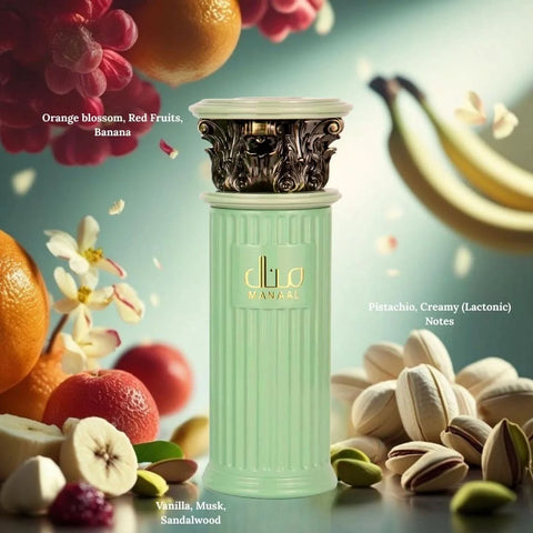 Ard Al Zaafaran Manaal Eau de Parfum Spray 100ml bottle with elegant design, showcasing the luxurious fragrance.