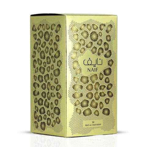 Ard Al Zaafaran Naif Eau de Parfum spray 100ml bottle, elegant design, showcasing the perfume for women and men.