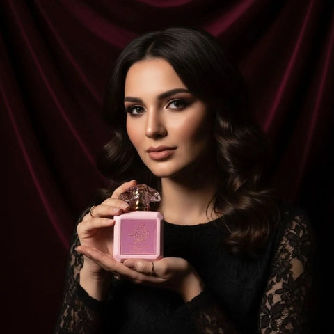 Pink Blush Shams Al Emarat Khususi Eau de Parfum spray by Ard Al Zaafaran, 100ml bottle with pink and gold packaging.