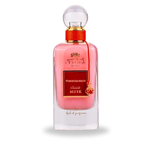 Ard Al Zaafaran Pomegranate Musk Eau De Parfum spray bottle, 100ml, with elegant design and vivid pomegranate and musk notes.