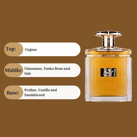 Riqqa Eau de Parfum Spray by Ard Al Zaafaran, 100ml bottle, elegant glass bottle with floral and oriental fragrance details.