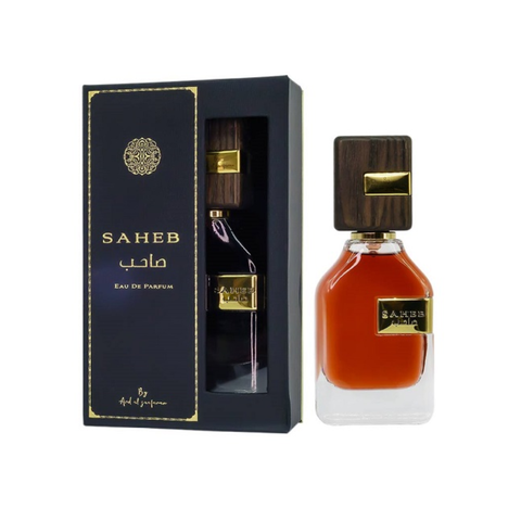 Saheb Eau de Parfum Spray by Ard Al Zaafaran, 70ml bottle, elegant glass bottle with floral and aromatic design.