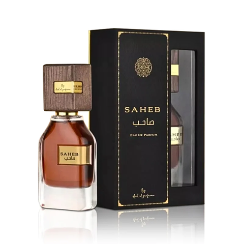Front view of Ard Al Zaafaran Saheb Eau de Parfum spray bottle, 70ml, with elegant packaging and label.