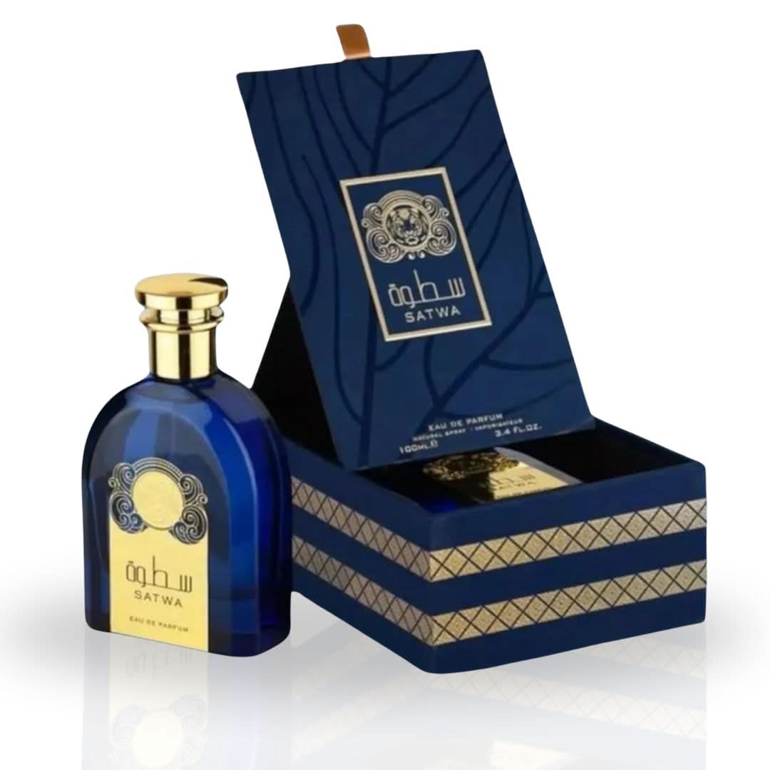 Satwa Eau de Parfum Spray by Ard Al Zaafaran, 100ml, featuring a sleek bottle with elegant branding and floral and spicy notes.