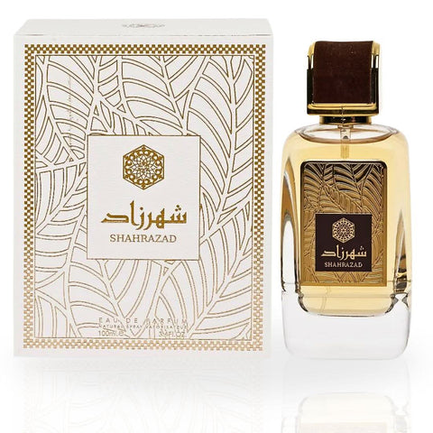Ard Al Zaafaran Shahrazad EDP spray 100ML perfume bottle with floral and fresh fragrance design.