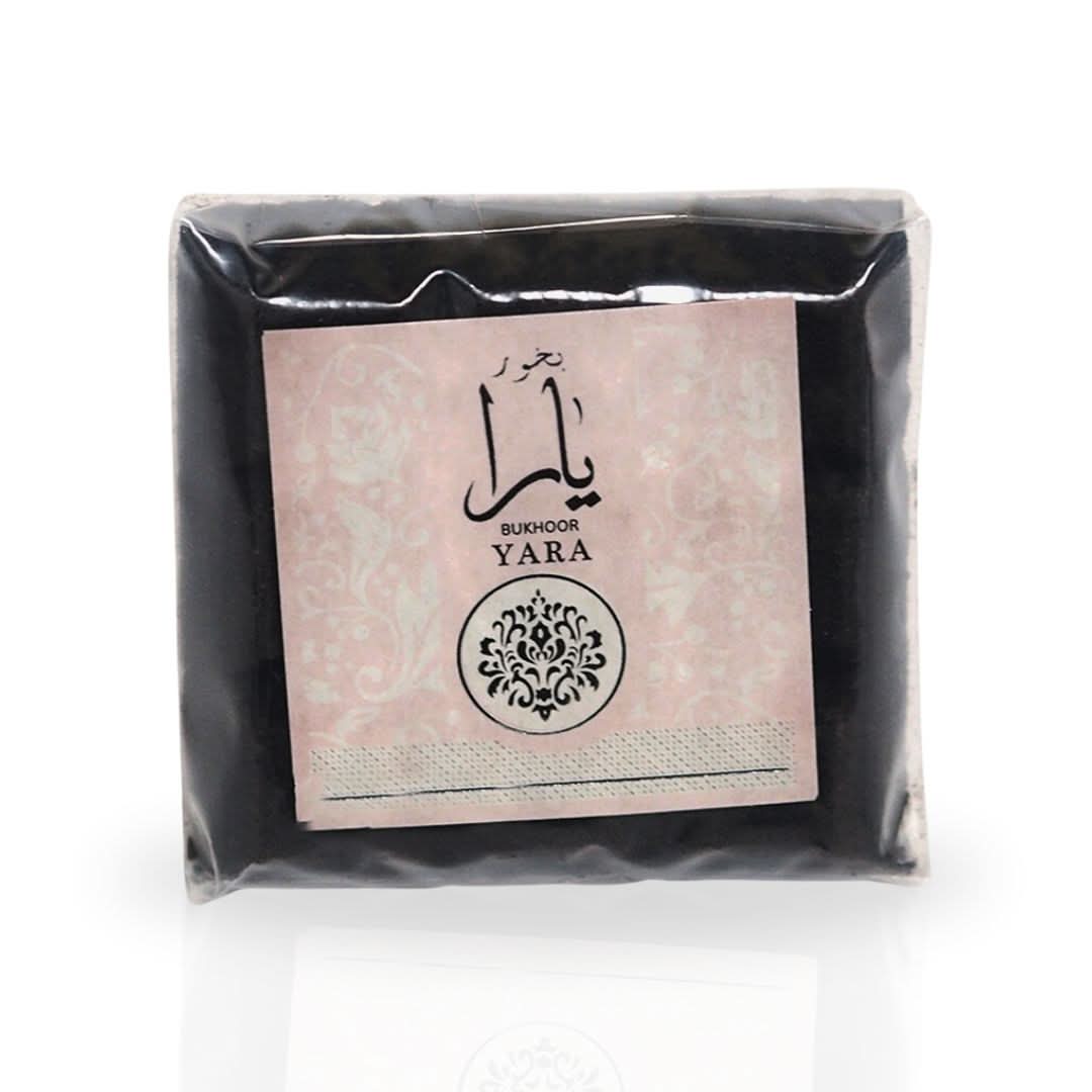 Yara Bukhoor 40g by Ard Al Zaafaran, fragrant traditional bakhoor with aromatic resin and wood chips for home use.