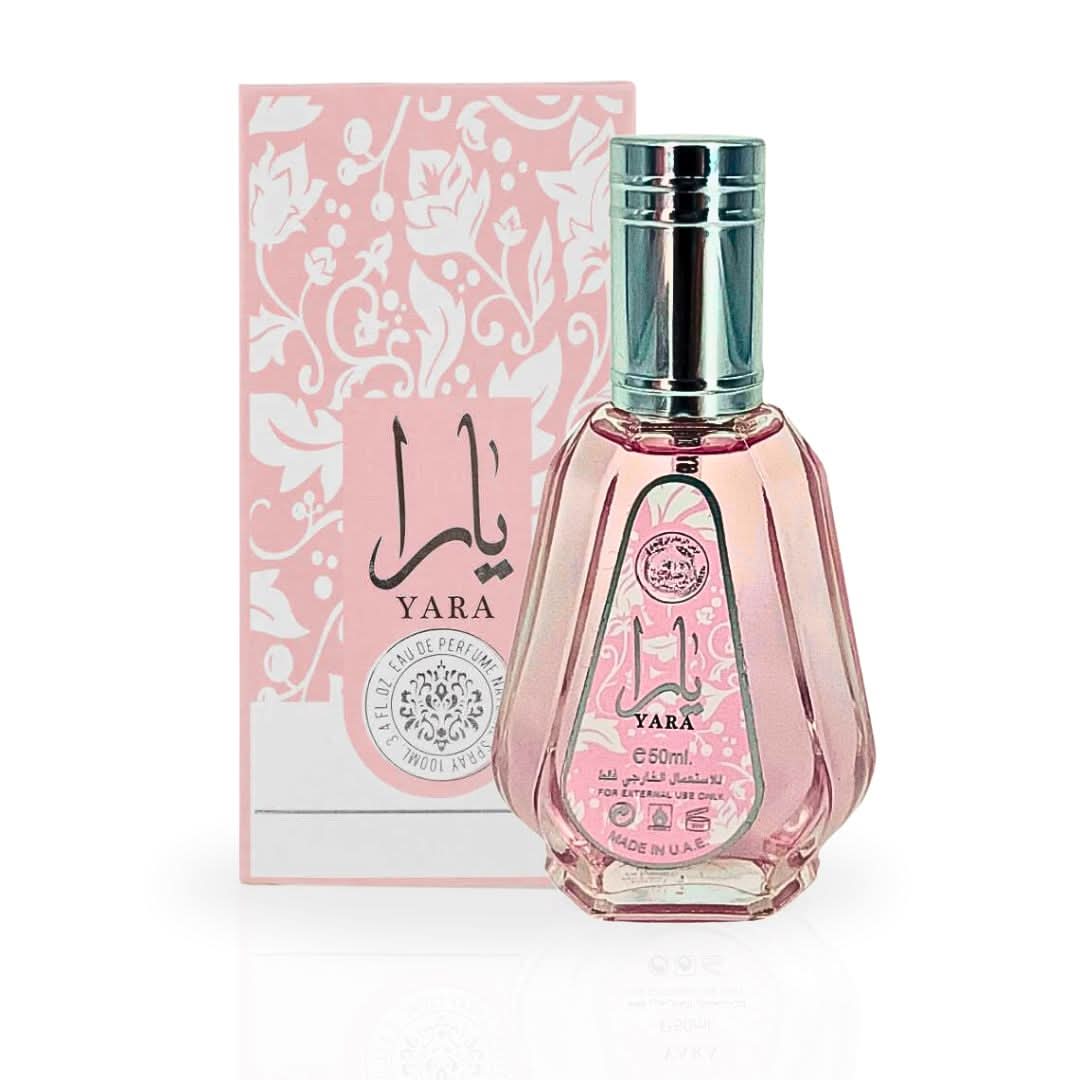 Three bottles of Ard Al Zaafaran Yara Eau de Parfum Spray, 50ml each, displayed together in a pack.