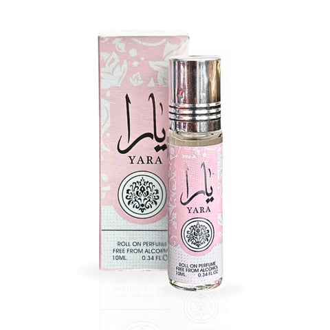 Ard Al Zaafaran Yara Roll On Perfume Oil 10 ml – three bottles and packaging