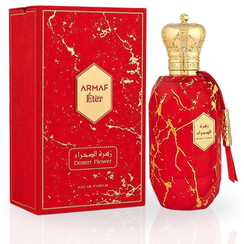 Armaf Eter Desert Flower Eau De Parfum spray 100ML, featuring elegant floral design and branding on the bottle.