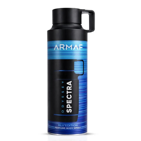 Armaf Odyssey Spectra Blu perfumed body spray 200ml, deodorant bottle with blue and silver design.