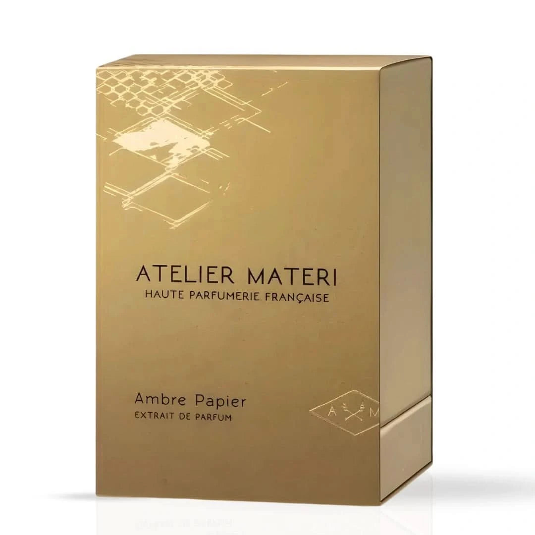 Atelier Materi Ambre Papier Extrait de Parfum 50 ml – glass bottle with gold accents