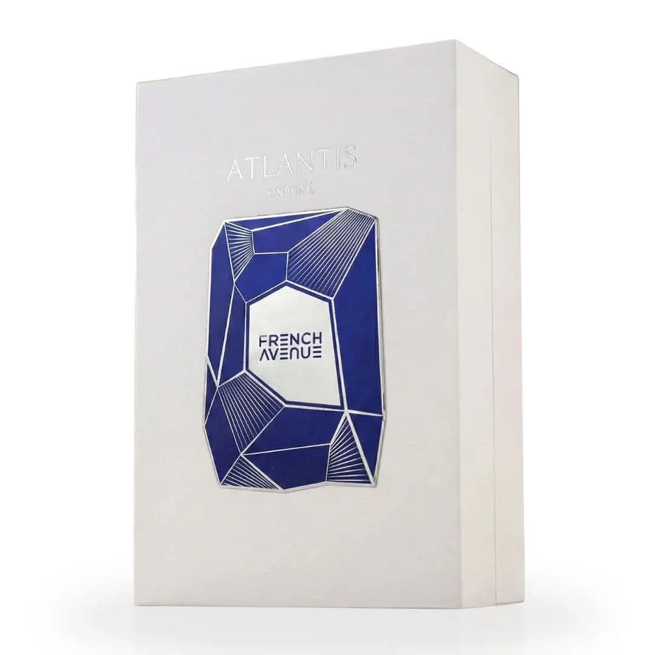 French Avenue Atlantis Extrait de Parfum Spray 100ml, elegant EDP bottle with sophisticated design and fragrance details.