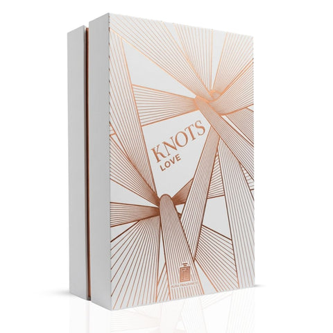 Aura by Aura Knots Love Eau de Parfum Spray 100ml, elegant glass bottle with floral and woody fragrance details.