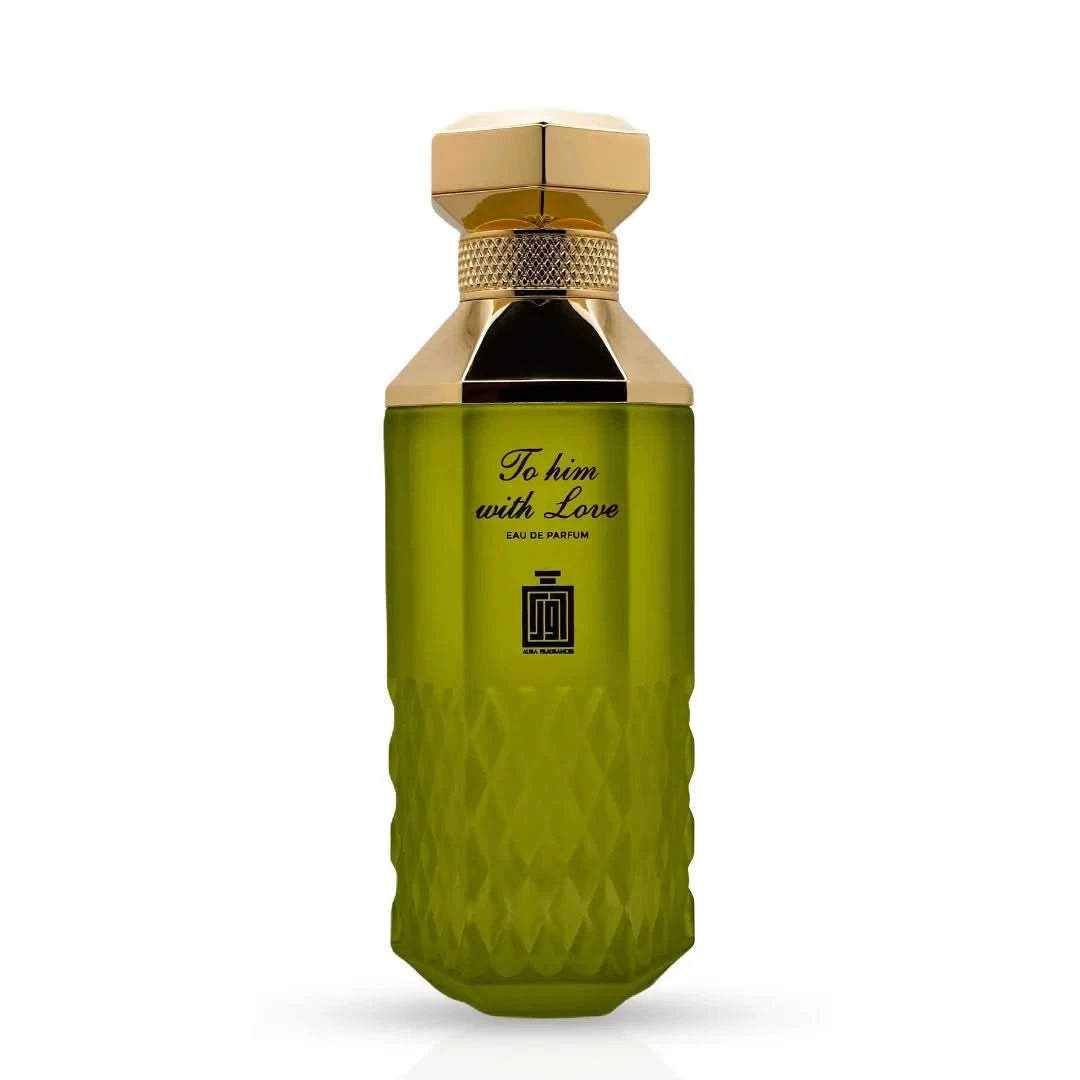 Aura by Aura To Him With Love Eau De Parfum Spray 100ml bottle, sleek design and elegant fragrance for men.