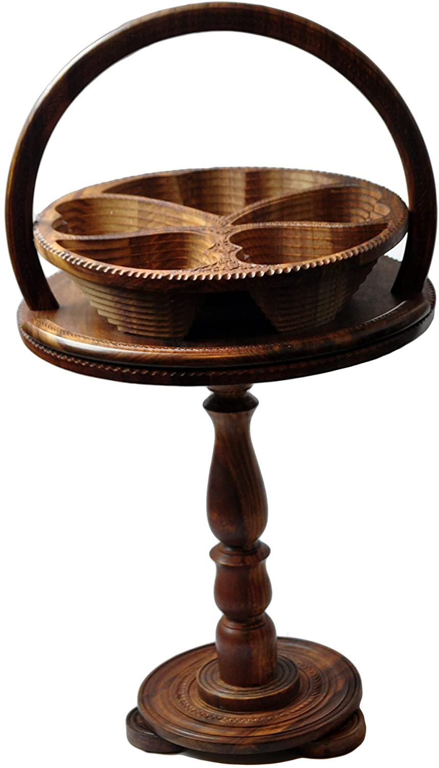 Wooden Collapsible Basket with Stand - Antique Table - Intense oud