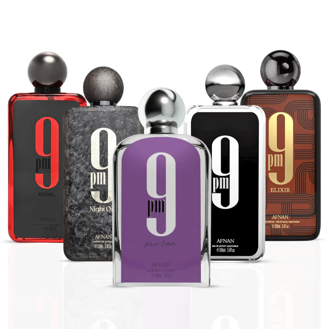 Afnan 9PM Rebel Eau De Parfum spray bottle, 100ml, featuring a sleek design from the Night Out Collection by Afnan.