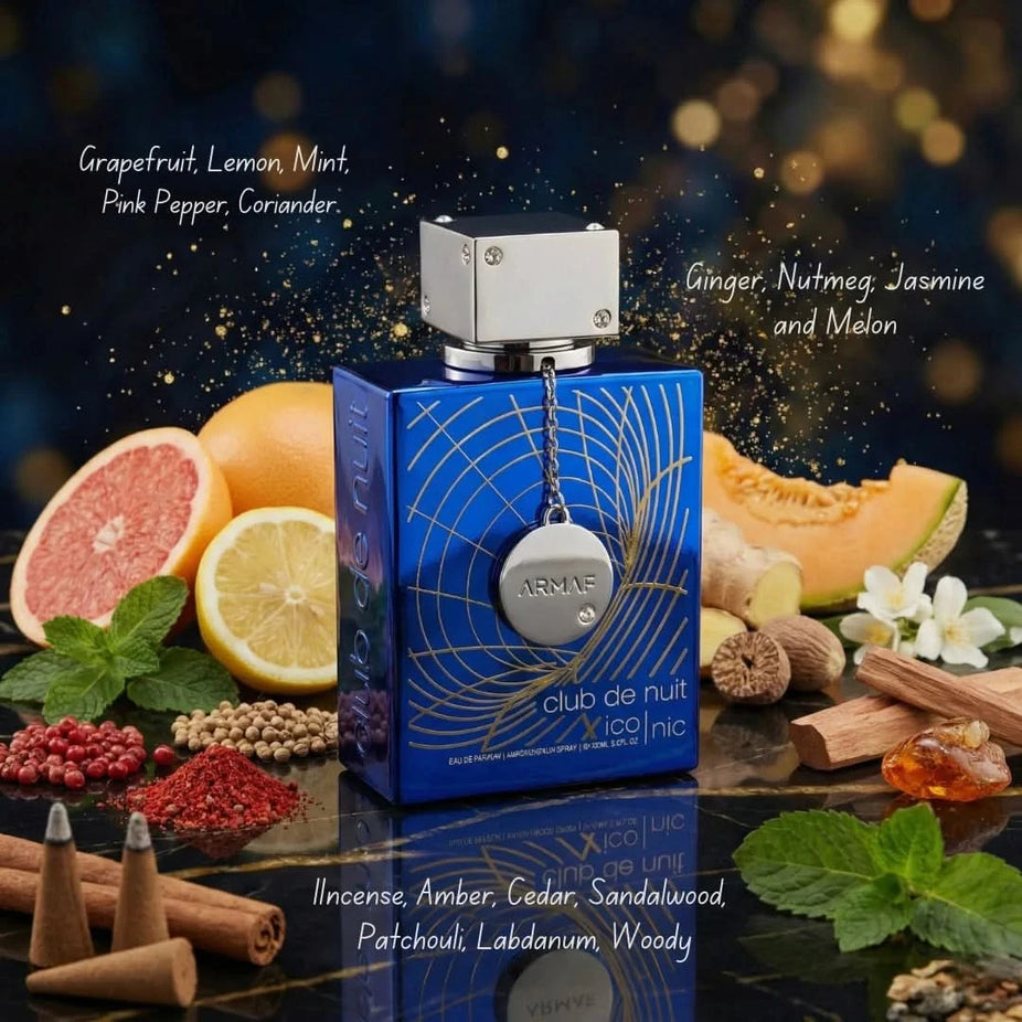 Bundle of Armaf Club De Nuit Intense Man and Iconic Eau de Parfum sprays, 200ML each, featuring sleek bottles and elegant packaging.