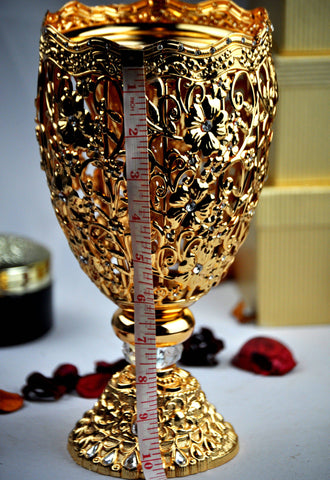 Arab Incense Bakhoor Burner - 10 inch Golden by Intense Oud - Intense oud