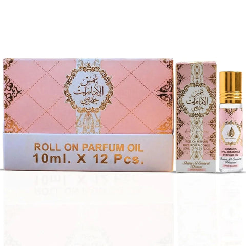 Pink Blush Shams Al Emarat Khususi perfume oil by Ard Al Zaafaran, 10ml roll-on CPO with floral and oriental scent, pack of 12
