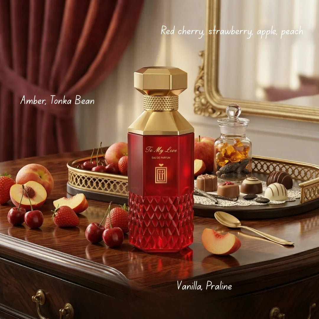Aura Fragrances To Him With Love & To Her With Love Eau De Parfum Spray bundle, 100ml each, elegant perfume packaging.