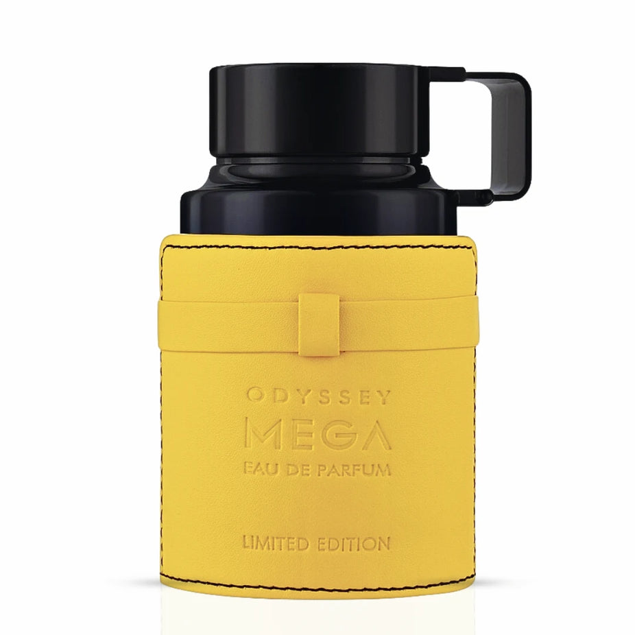 Odyssey Mega Man limited edition Eau de Parfum spray by Armaf, 200ml, featuring sleek black bottle design.