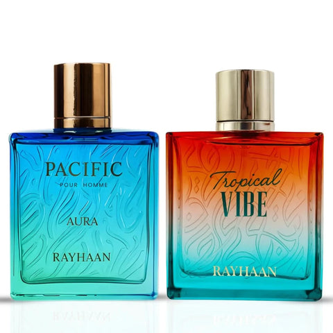 Pacific Aura & Tropical Vibe Eau de Parfum Spray 100ml (3.4 oz) By Ray Pacific Aura & Tropical Vibe Eau de Parfum Spray 100ml (3.4 oz) By Ray