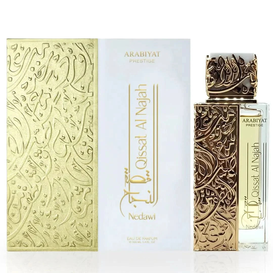 Arabiyat Prestige Qissat Al Najah Nedawi Eau de Parfum spray 100ml, elegant bottle with floral and woody notes.