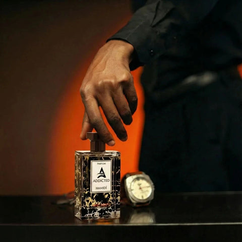 Hamidi Addicted Absolutely Intense Eau de Parfum spray bottle, 110ml, featuring sleek packaging and elegant design.