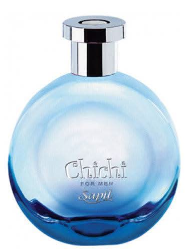 Sapil Chichi for Men EDT 100ML bottle in a velvet pouch, featuring sleek glass bottle with a modern design and textured velvet pouch.