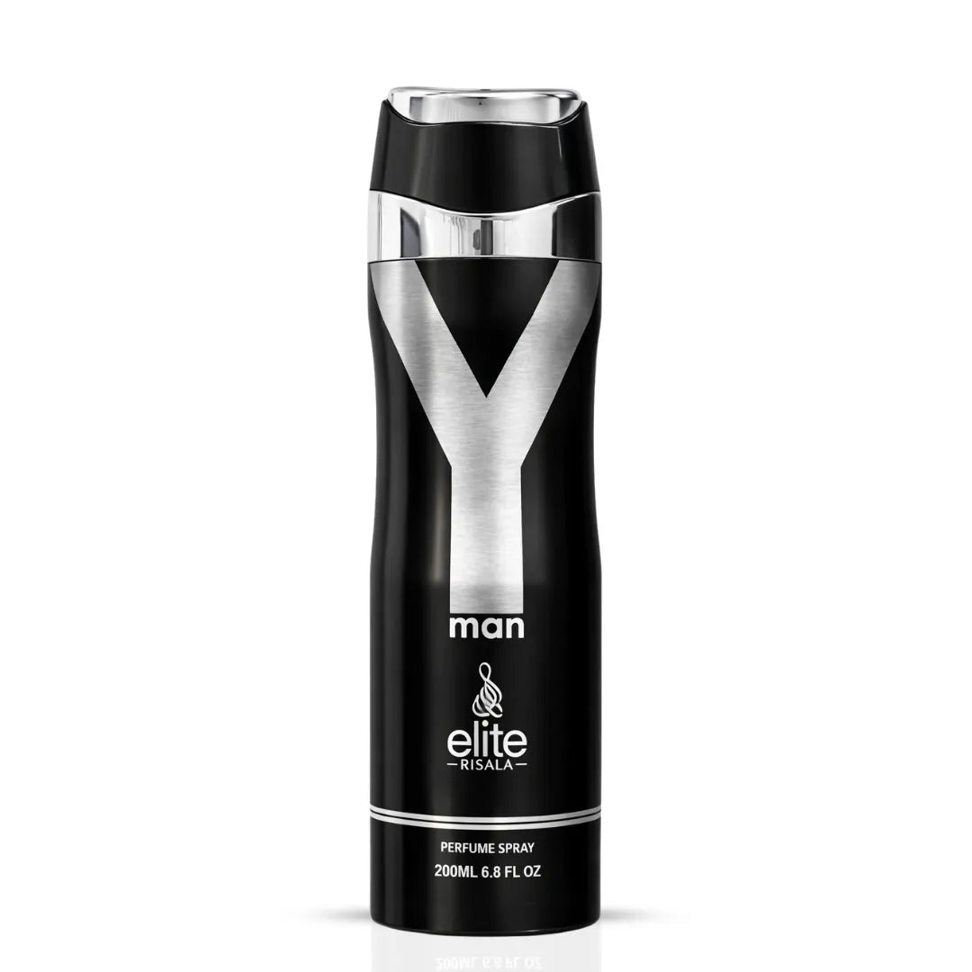 Yman Body Spray by Elite Risala in 200ml bottle, deodorant spray with fresh scent, shown in the image.
