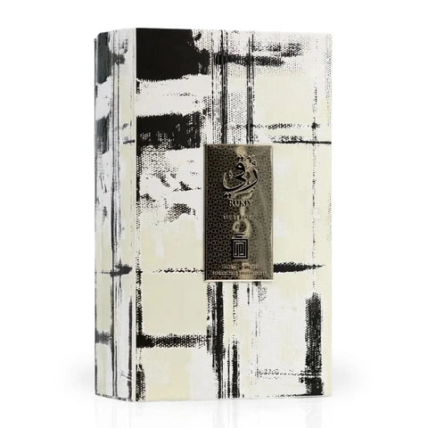 Aura Fragrances Rukiy Eau De Parfum Spray 100ml bottle, elegant packaging, showcasing the perfume design and branding.