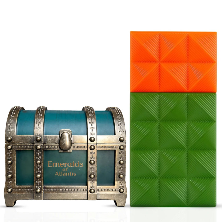 Bundle of Elite Risala Bubbliz Melodrop and Emeralds of Atlantis Eau De Parfum sprays, 100ml each, featuring floral and aquatic scents.