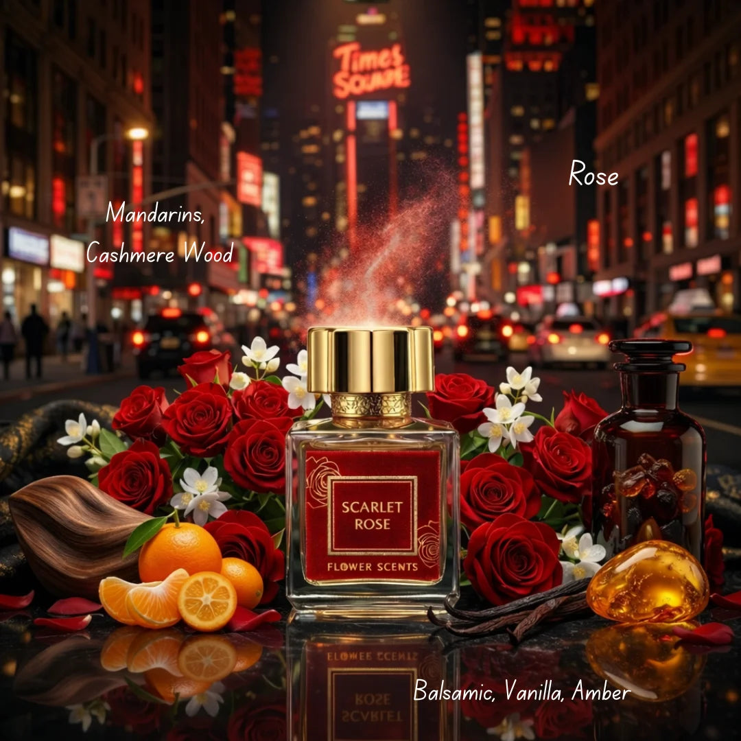 Bundle of Intense Oud Scarlet Rose and Sensuos Night Eau de Parfum sprays, featuring floral and oriental fragrances in 65ml and 100ml bottles.