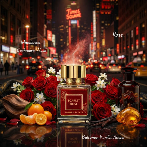 Bundle of Intense Oud Scarlet Rose and Sensuos Night Eau de Parfum sprays, featuring floral and oriental fragrances in 65ml and 100ml bottles.