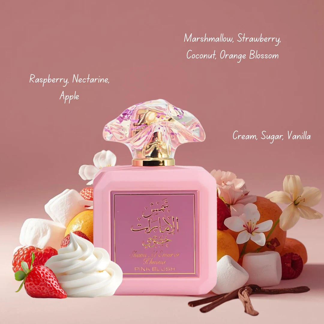 Shams Al Emarat Khususi Pink Blush, Glaze & Glow & Iced Petal Eau de Parfum Sprays 100ml (3.4 oz) by Ard Al Zaafaran (Bundle) - Intense Oud