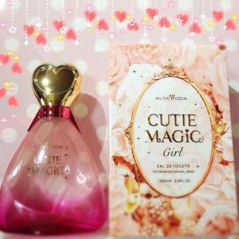 Alta Moda Cutie Magic Girl EDT 100ML perfume bottle in a velvet pouch with floral design and elegant packaging.