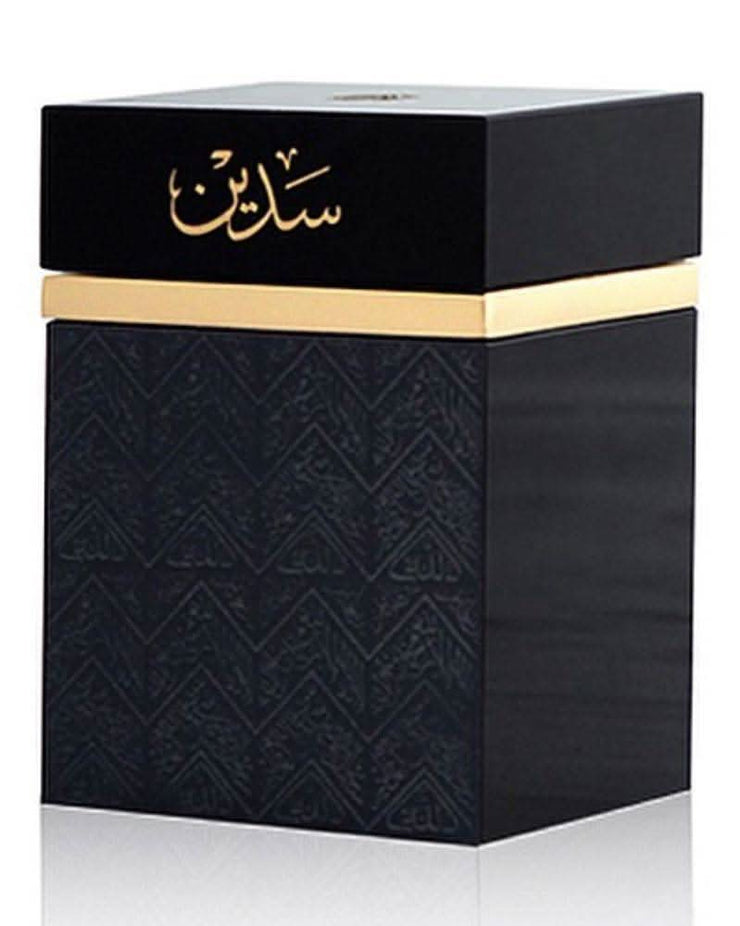 Abdul Samad Al Qurashi Sadeen Perfume Oil 12ml CPO, concentrated perfume oil in a small glass bottle with a black cap.