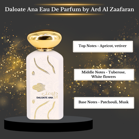 DALOATE ANA EDP Spray 100ML (3.4OZ) by Ard Al Zaafaran | Long Lasting, Fresh, Musky, Floral Scent for Men & Women. - Intense Oud
