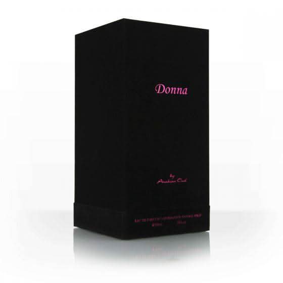 Arabian Oud Donna for Women EDP bottle, 90ml, with elegant floral design and sleek packaging.