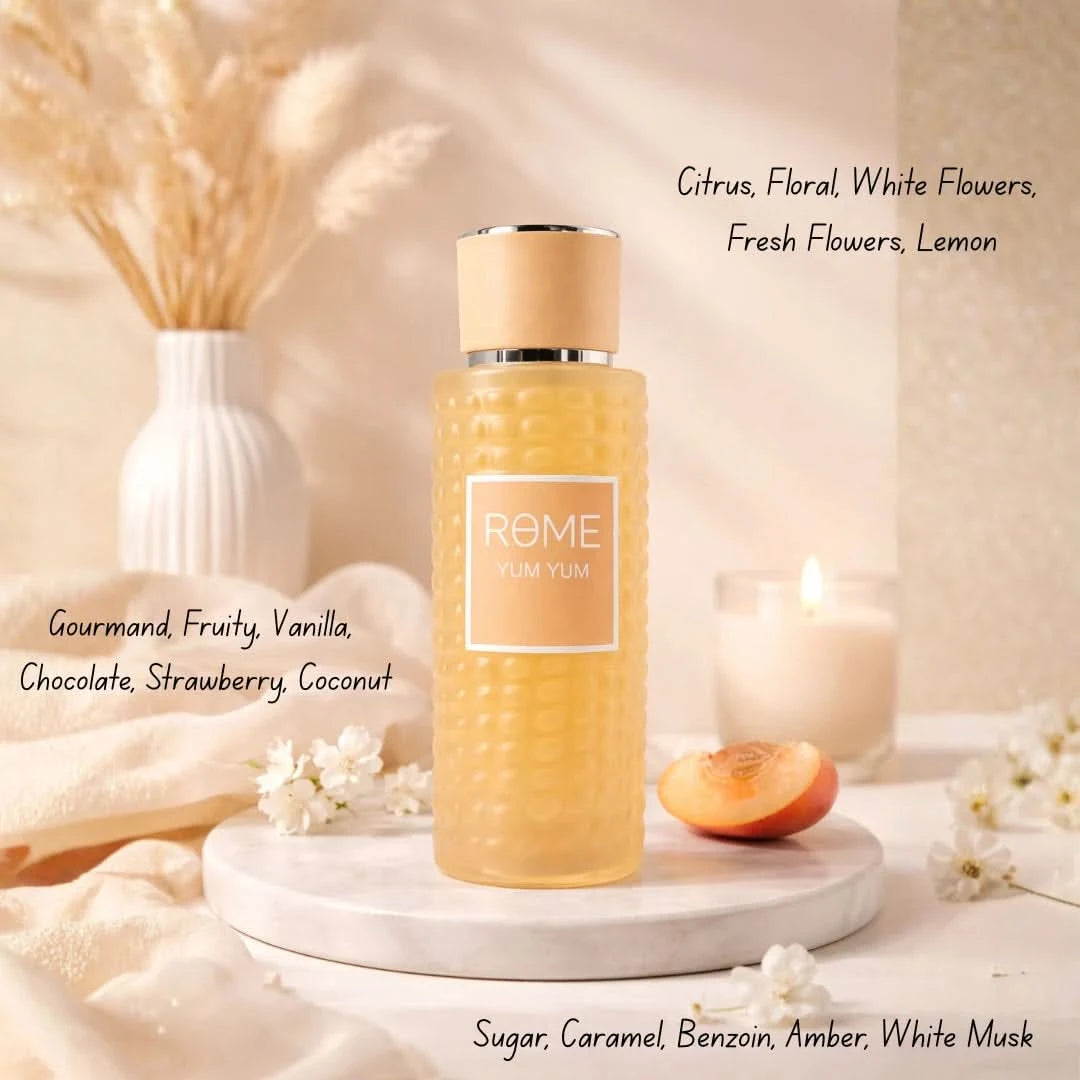 Rome Yum Yum by Mast Perfume 2-piece fragrance gift set featuring bottles with elegant labels and decorative packaging.