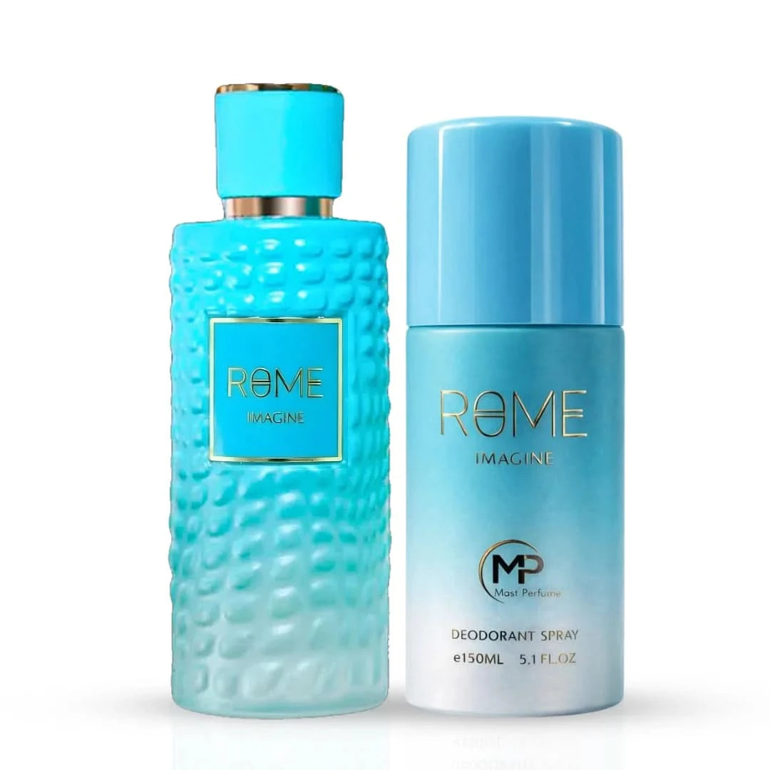 Rome Imagine by Mast Perfume 2-piece fragrance gift set with bottles featuring elegant labels and matching packaging.