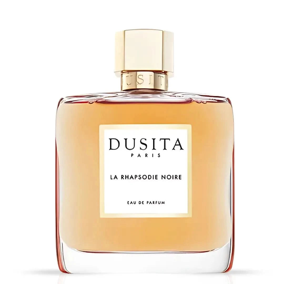 Dusita Paris La Rhapsodie Noire Eau de Parfum 100ml bottle with elegant black packaging and floral fragrance notes.