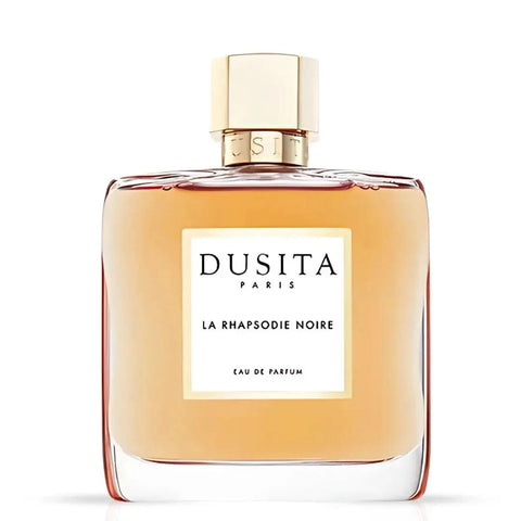 Dusita Paris La Rhapsodie Noire Eau de Parfum 100ml bottle with elegant black packaging and floral fragrance notes.