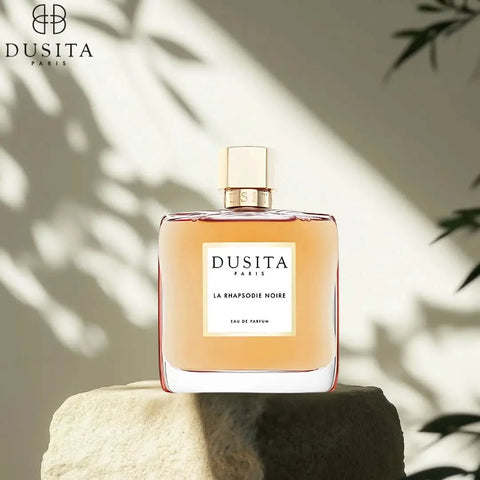 Dusita Paris La Rhapsodie Noire Eau de Parfum 100ml bottle, elegant glass container with black accents and fragrance details.